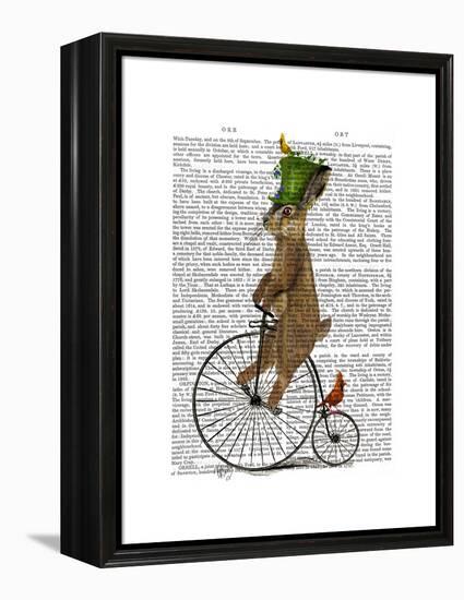 March Hare on Penny Farthing-Fab Funky-Framed Stretched Canvas