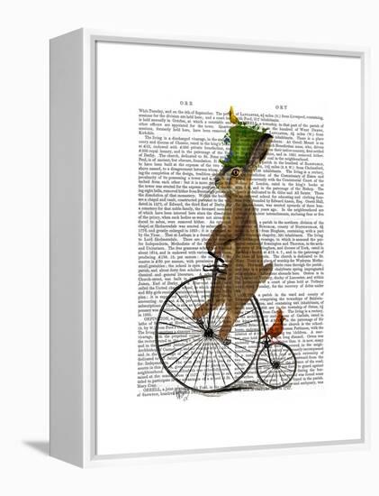 March Hare on Penny Farthing-Fab Funky-Framed Stretched Canvas