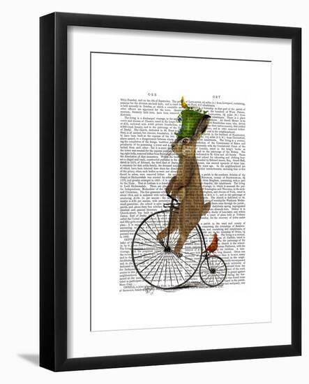 March Hare on Penny Farthing-Fab Funky-Framed Premium Giclee Print