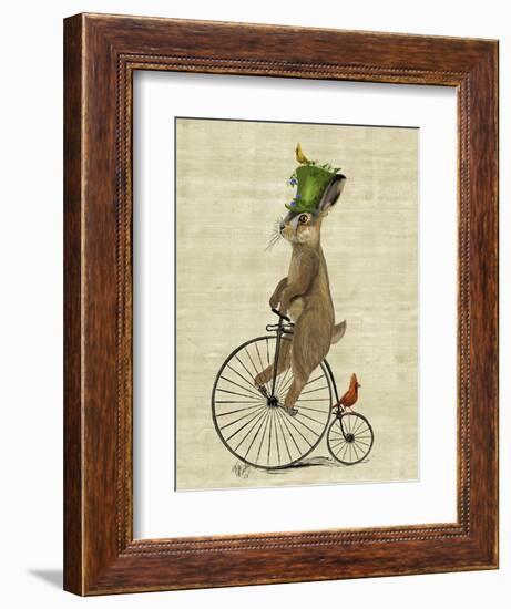 March Hare on Penny Farthing-Fab Funky-Framed Art Print