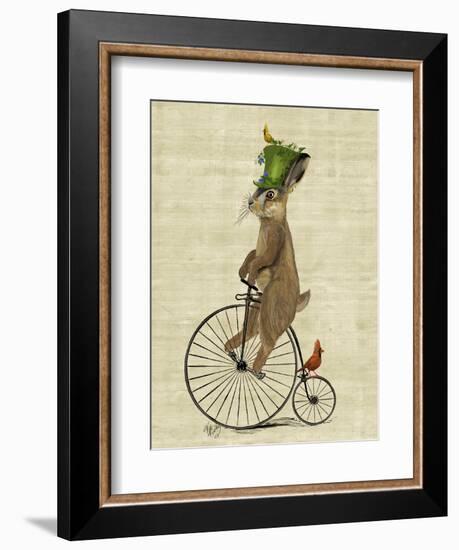 March Hare on Penny Farthing-Fab Funky-Framed Art Print