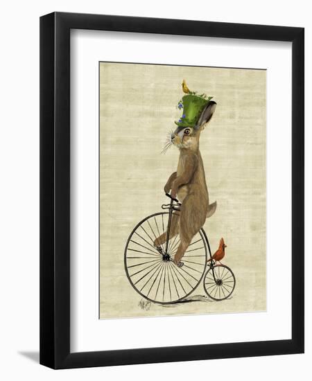 March Hare on Penny Farthing-Fab Funky-Framed Art Print