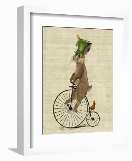 March Hare on Penny Farthing-Fab Funky-Framed Art Print