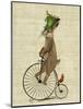 March Hare on Penny Farthing-Fab Funky-Mounted Art Print