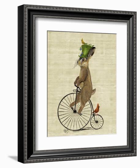 March Hare on Penny Farthing-Fab Funky-Framed Art Print