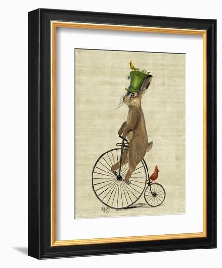 March Hare on Penny Farthing-Fab Funky-Framed Art Print