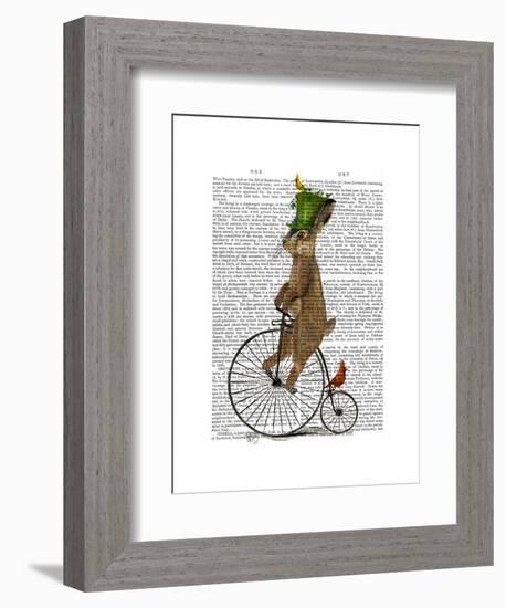 March Hare on Penny Farthing-Fab Funky-Framed Art Print