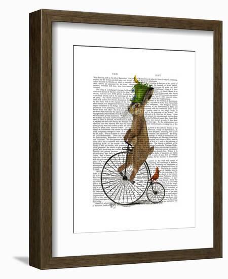 March Hare on Penny Farthing-Fab Funky-Framed Art Print