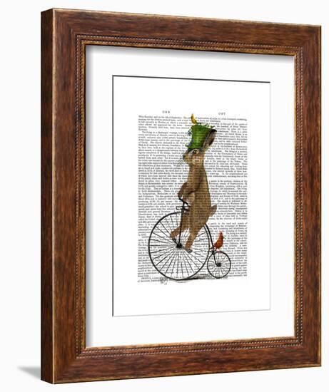 March Hare on Penny Farthing-Fab Funky-Framed Art Print