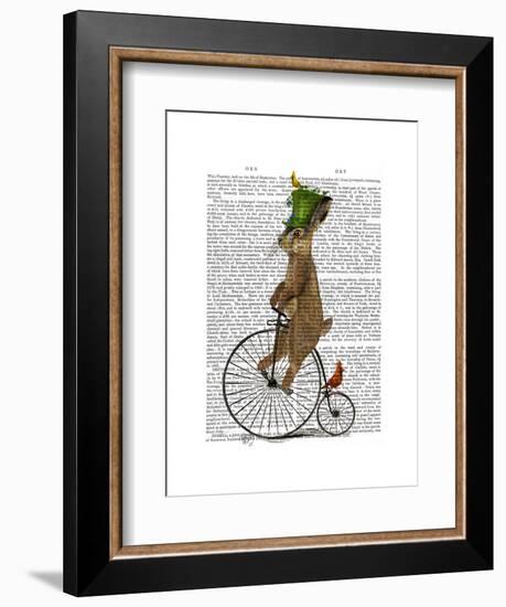 March Hare on Penny Farthing-Fab Funky-Framed Art Print