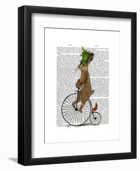 March Hare on Penny Farthing-Fab Funky-Framed Art Print