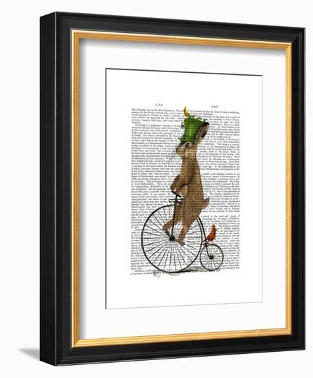 March Hare on Penny Farthing-Fab Funky-Framed Art Print