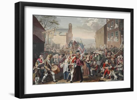 March of the Guards to Finchley, Illustration from 'Hogarth Restored: the Whole Works of the…-William Hogarth-Framed Giclee Print