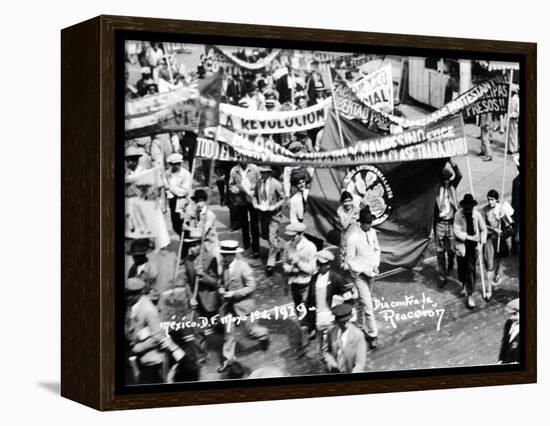 March of the Workers, Mexico City, May Day 1929-Tina Modotti-Framed Premier Image Canvas