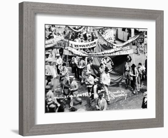 March of the Workers, Mexico City, May Day 1929-Tina Modotti-Framed Photographic Print