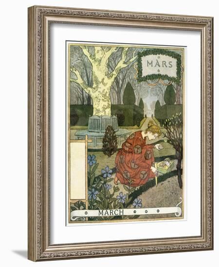 March-Eugene Grasset-Framed Giclee Print