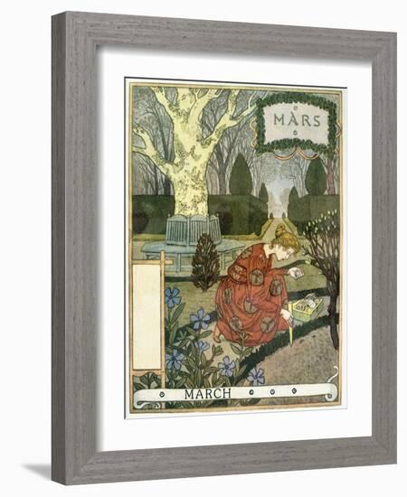 March-Eugene Grasset-Framed Giclee Print