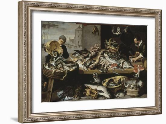 Marchands de poissons à leur étal-Frans Snyders-Framed Giclee Print