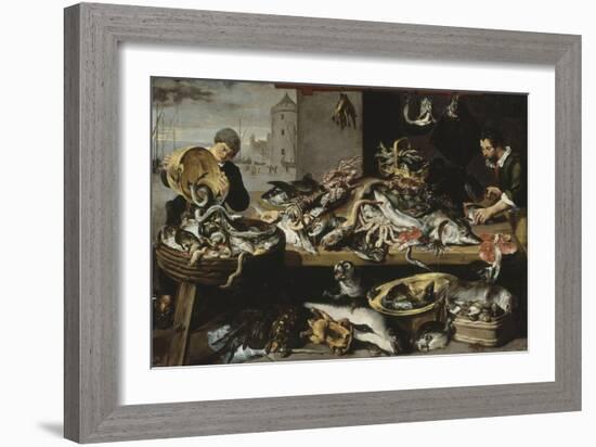 Marchands de poissons à leur étal-Frans Snyders-Framed Giclee Print