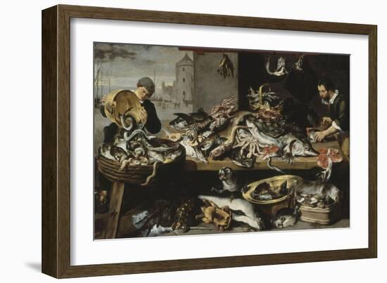 Marchands de poissons à leur étal-Frans Snyders-Framed Giclee Print