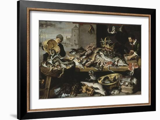 Marchands de poissons à leur étal-Frans Snyders-Framed Giclee Print