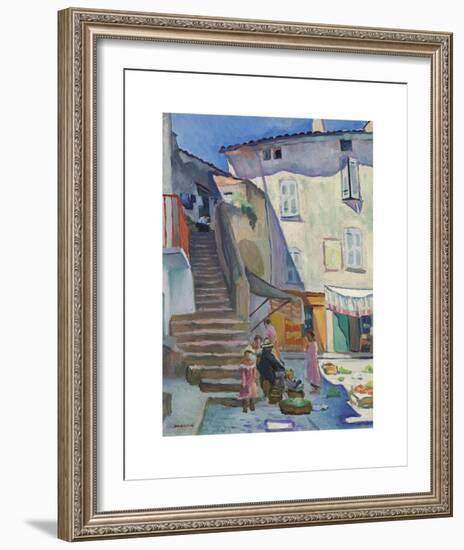 Marché à Saint-Tropez, la Place aux Herbes-Albert Marquet-Framed Premium Giclee Print