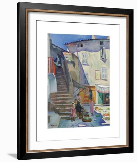 Marché à Saint-Tropez, la Place aux Herbes-Albert Marquet-Framed Premium Giclee Print