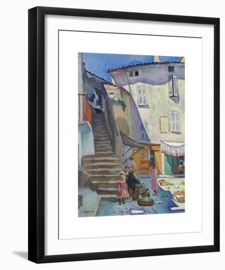 Marché à Saint-Tropez, la Place aux Herbes-Albert Marquet-Framed Premium Giclee Print