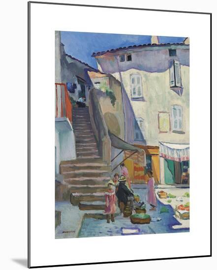 Marché à Saint-Tropez, la Place aux Herbes-Albert Marquet-Mounted Premium Giclee Print