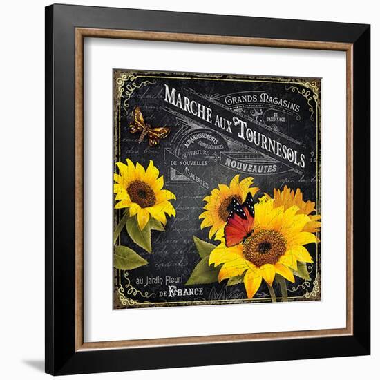 Marché aux tournesols-Bruno Pozzo-Framed Art Print