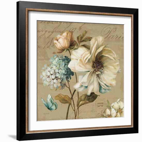 Marche de Fleurs Blue II-Lisa Audit-Framed Premium Giclee Print