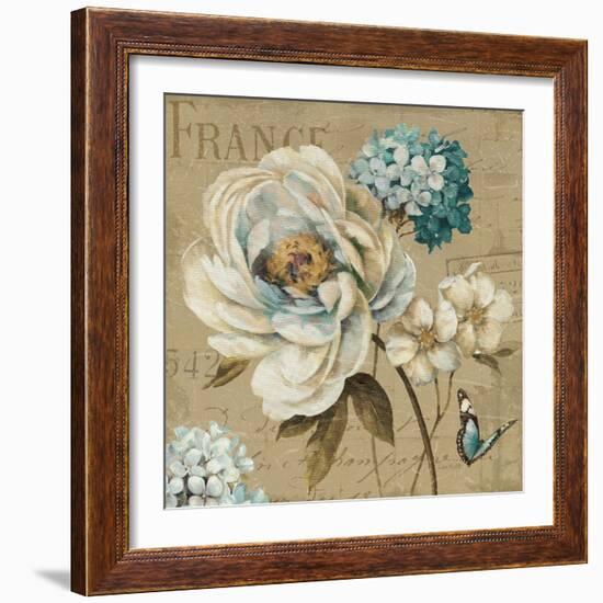 Marche de Fleurs Blue III-Lisa Audit-Framed Art Print