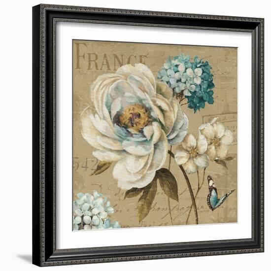 Marche de Fleurs Blue III-Lisa Audit-Framed Art Print