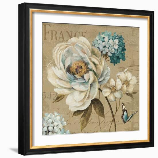 Marche de Fleurs Blue III-Lisa Audit-Framed Art Print