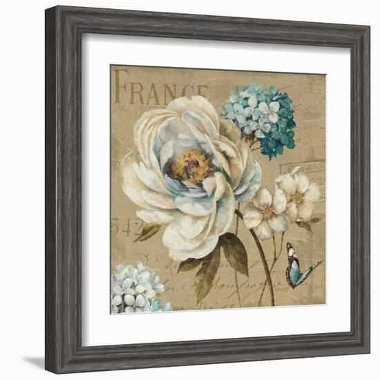 Marche de Fleurs Blue III-Lisa Audit-Framed Art Print