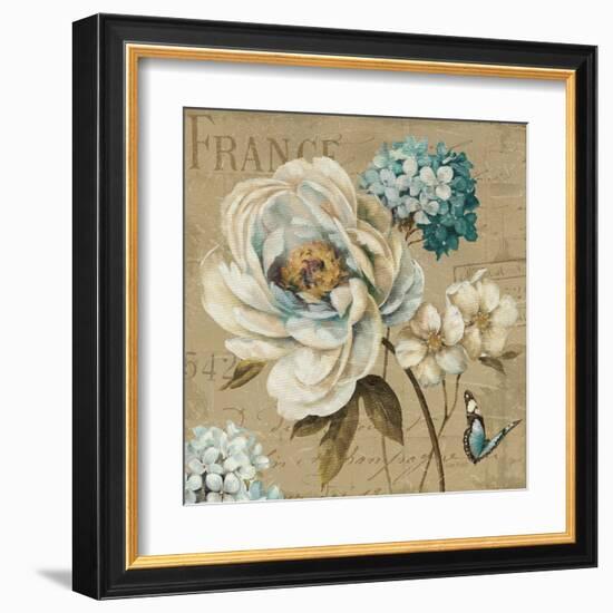 Marche de Fleurs Blue III-Lisa Audit-Framed Art Print