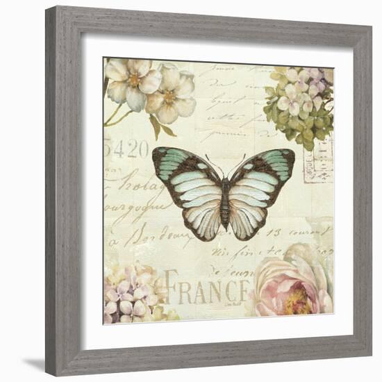 Marche de Fleurs Butterfly II-Lisa Audit-Framed Art Print