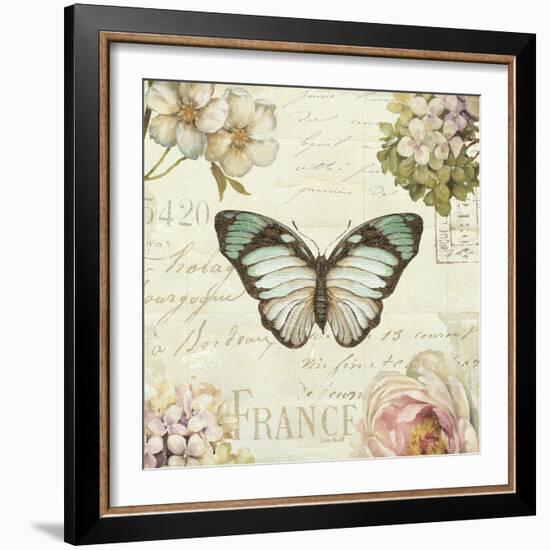 Marche de Fleurs Butterfly II-Lisa Audit-Framed Art Print