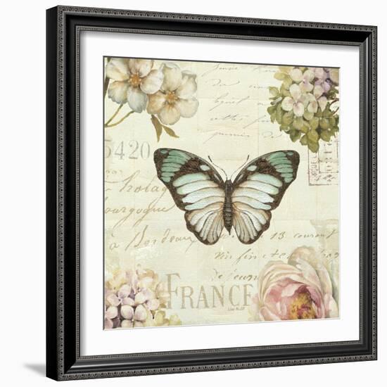 Marche de Fleurs Butterfly II-Lisa Audit-Framed Art Print