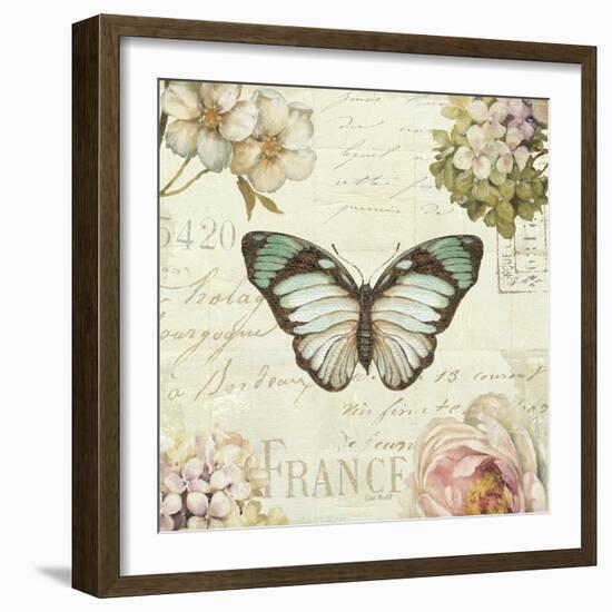 Marche de Fleurs Butterfly II-Lisa Audit-Framed Premium Giclee Print