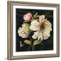 Marche de Fleurs on Black II-Lisa Audit-Framed Art Print