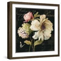 Marche de Fleurs on Black II-Lisa Audit-Framed Art Print