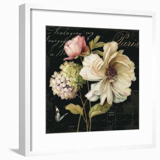 Marche de Fleurs on Black II-Lisa Audit-Framed Art Print