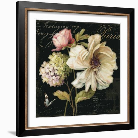 Marche de Fleurs on Black II-Lisa Audit-Framed Art Print