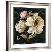 Marche de Fleurs on Black II-Lisa Audit-Framed Art Print