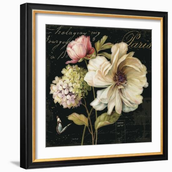 Marche de Fleurs on Black II-Lisa Audit-Framed Art Print