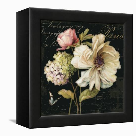 Marche de Fleurs on Black II-Lisa Audit-Framed Stretched Canvas