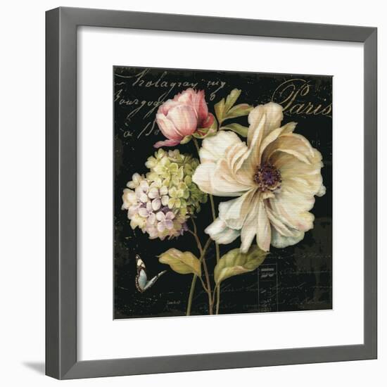 Marche de Fleurs on Black II-Lisa Audit-Framed Premium Giclee Print