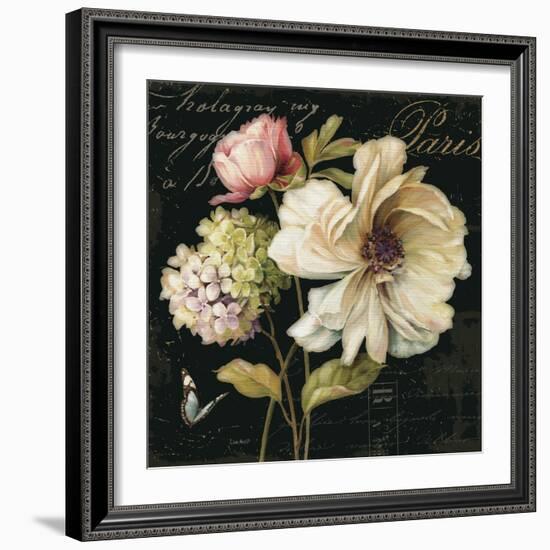 Marche de Fleurs on Black II-Lisa Audit-Framed Premium Giclee Print