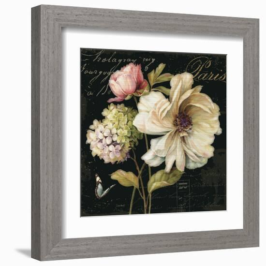 Marche de Fleurs on Black II-Lisa Audit-Framed Art Print